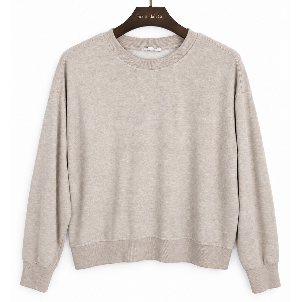 Workshop Republic Clothing Sweatshirt Womens M Oatmeal Beige Modal Crewneck